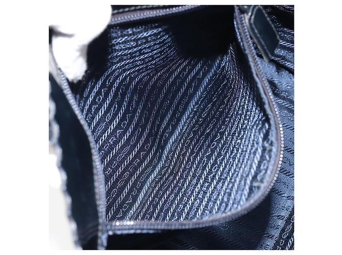 PRADA Handtasche Emaille Schwarz Silber Auth 160525 - Ansicht 20