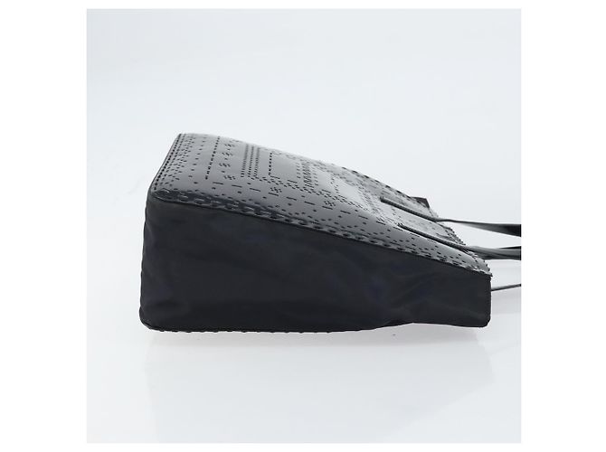 PRADA Handtasche Emaille Schwarz Silber Auth 160525 - Ansicht 3