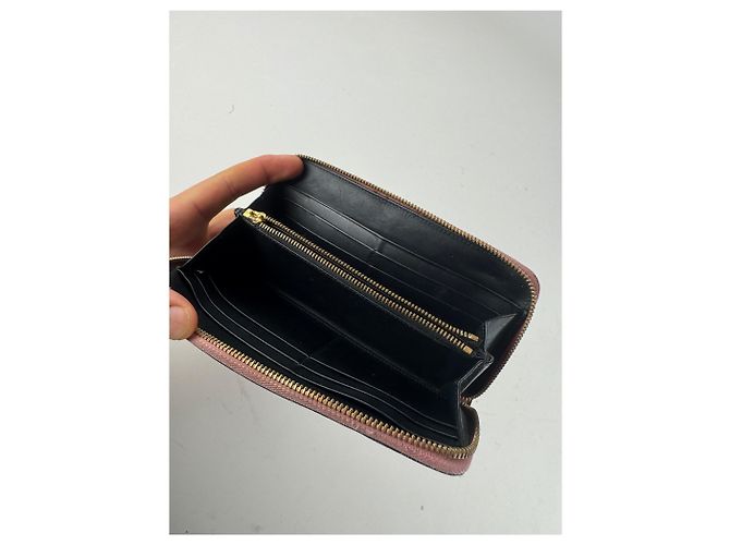 Vintage Loewe Madrid Zippy Leather monogram Wallet Pink - view 4