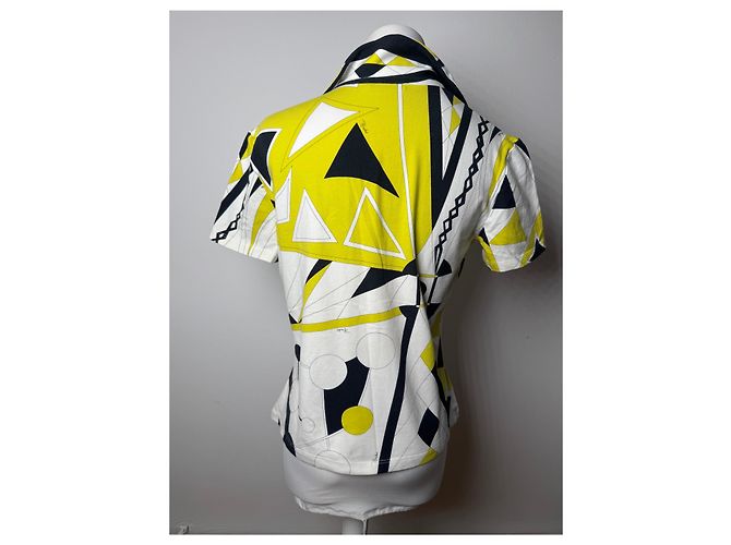 Vintage Emilio Pucci Top Weiß Gelb Schwarz - Ansicht 11