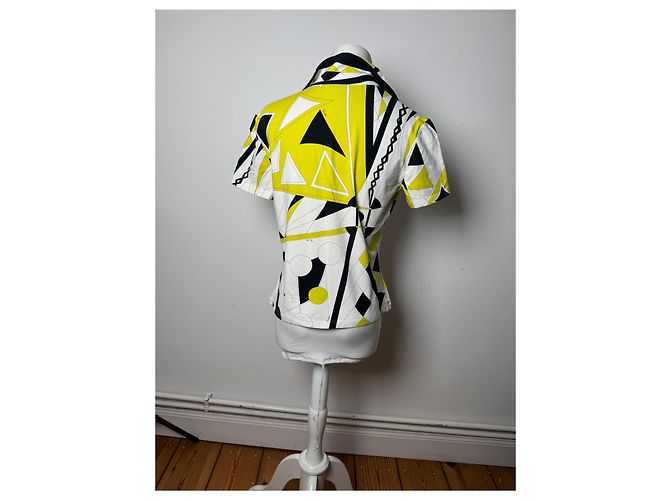 Vintage Emilio Pucci Top Weiß Gelb Schwarz - Ansicht 3