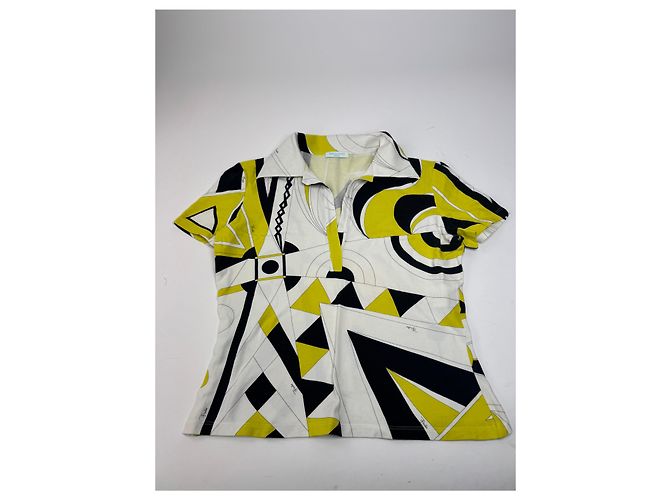 Vintage Emilio Pucci Top Weiß Gelb Schwarz - Ansicht 4
