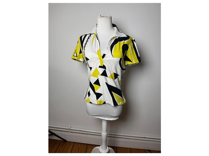 Vintage Emilio Pucci Top Weiß Gelb Schwarz - Ansicht 9