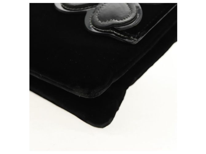 Borsa a Spalla CHANEL Catena COCO Marchio Camelia Velluto Nero Argento CC Auth 149585V - vista 16