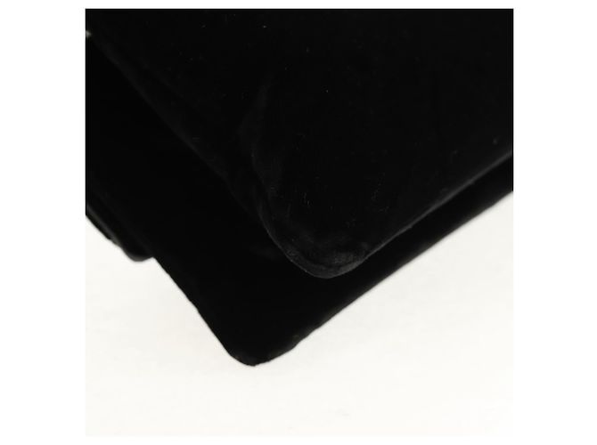 Borsa a Spalla CHANEL Catena COCO Marchio Camelia Velluto Nero Argento CC Auth 149585V - vista 17