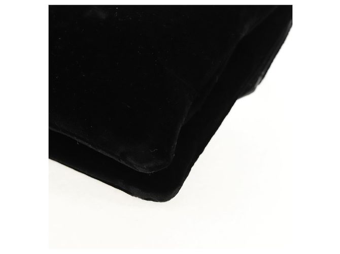 Borsa a Spalla CHANEL Catena COCO Marchio Camelia Velluto Nero Argento CC Auth 149585V - vista 18