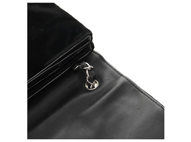 Borsa a Spalla CHANEL Catena COCO Marchio Camelia Velluto Nero Argento CC Auth 149585V - vista 20