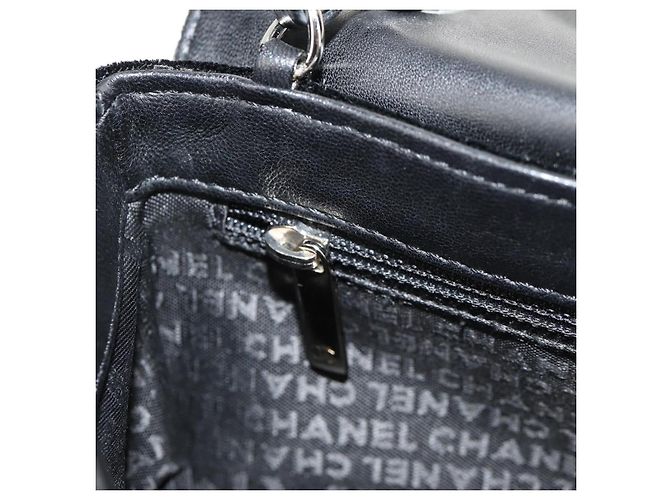 Borsa a Spalla CHANEL Catena COCO Marchio Camelia Velluto Nero Argento CC Auth 149585V - vista 25