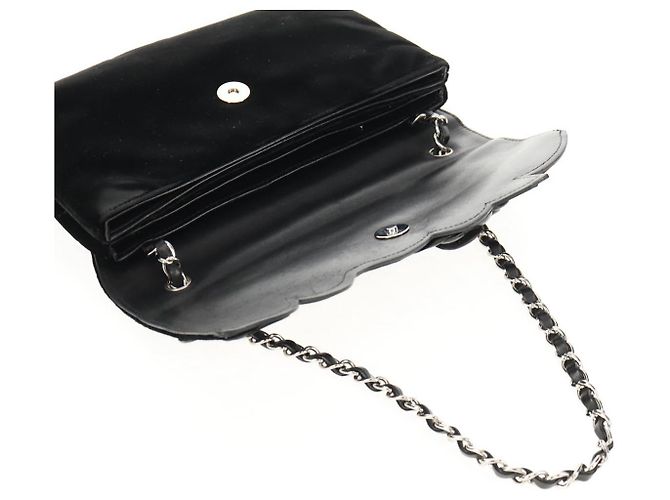 Borsa a Spalla CHANEL Catena COCO Marchio Camelia Velluto Nero Argento CC Auth 149585V - vista 8