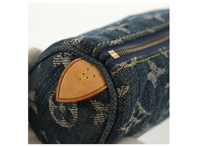LOUIS VUITTON Pochette Monogram Denim Trousse Speedy GM Blu M95081 LV Auth 153581V - vista 13
