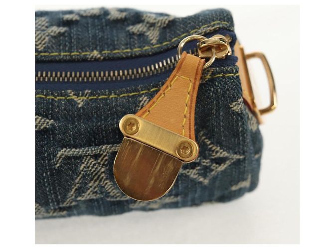 LOUIS VUITTON Pochette Monogram Denim Trousse Speedy GM Blu M95081 LV Auth 153581V - vista 14