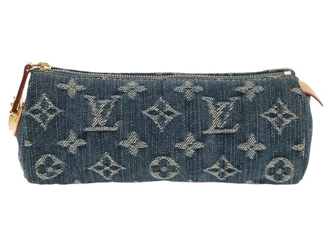 LOUIS VUITTON Pochette Monogram Denim Trousse Speedy GM Blu M95081 LV Auth 153581V - vista 2