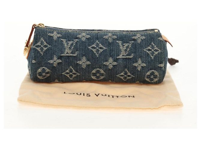 LOUIS VUITTON Pochette Monogram Denim Trousse Speedy GM Blu M95081 LV Auth 153581V - vista 20