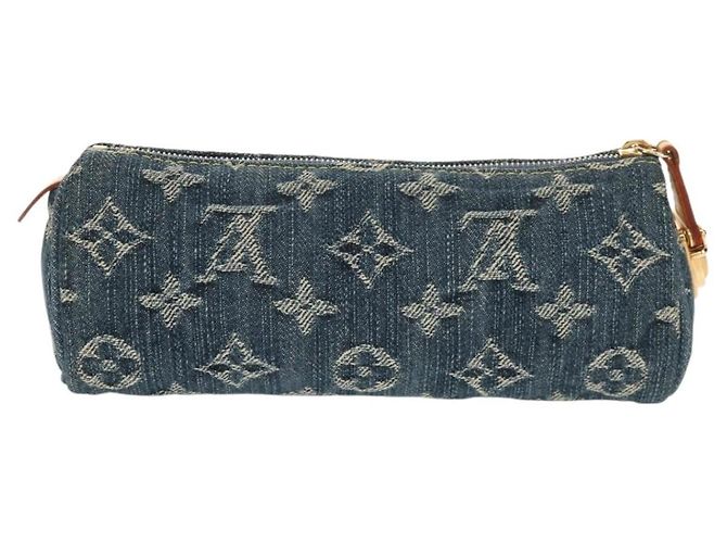 LOUIS VUITTON Pochette Monogram Denim Trousse Speedy GM Blu M95081 LV Auth 153581V - vista 3