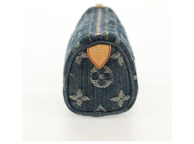 LOUIS VUITTON Pochette Monogram Denim Trousse Speedy GM Blu M95081 LV Auth 153581V - vista 5