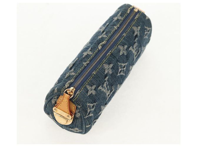 LOUIS VUITTON Pochette Monogram Denim Trousse Speedy GM Blu M95081 LV Auth 153581V - vista 6