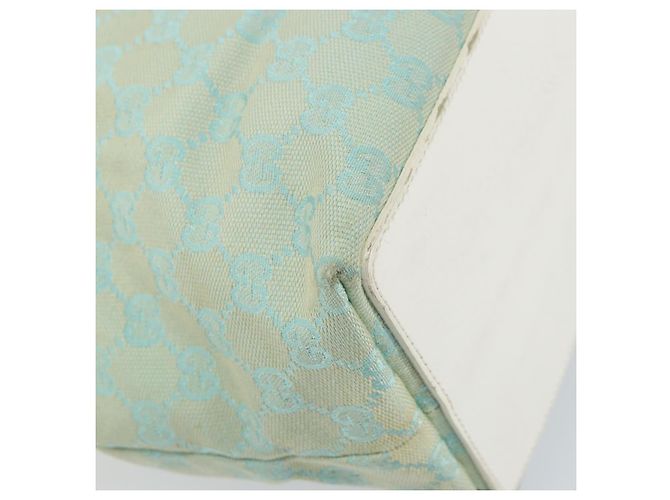 Borsa Tote GG Canvas Gucci Menta Oro 002 1098 3444 Auth gh1620 D'oro Verde - vista 16