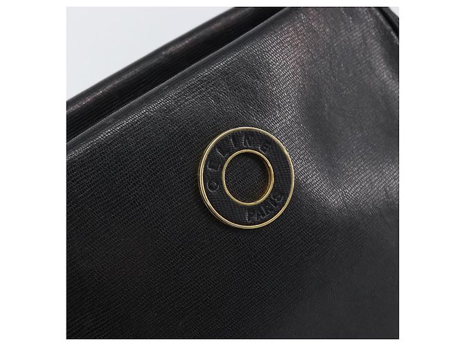 Céline Borsa a Spalla CELINE Circle in Pelle Nera e Oro Auth 159233 Nero D'oro - vista 17