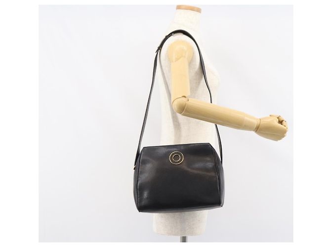 Céline Borsa a Spalla CELINE Circle in Pelle Nera e Oro Auth 159233 Nero D'oro - vista 22