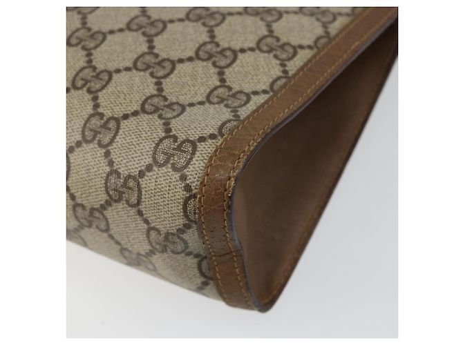 GUCCI GG Supreme Web Sherry Line Clutch Bag PVC Beige Rosso 89 01 033 Auth 150947 - vista 15