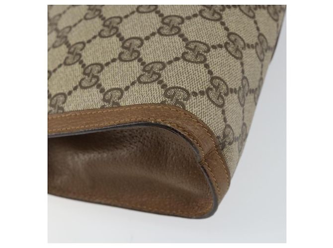 GUCCI GG Supreme Web Sherry Line Clutch Bag PVC Beige Rosso 89 01 033 Auth 150947 - vista 16
