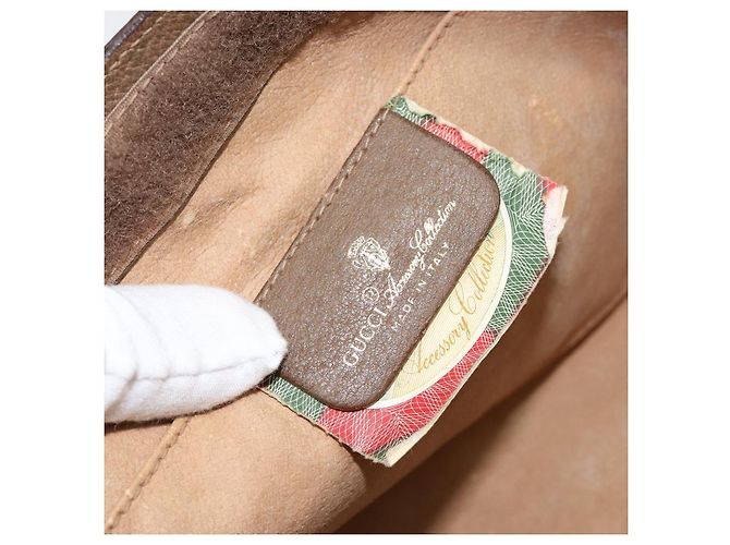 GUCCI GG Supreme Web Sherry Line Clutch Bag PVC Beige Rosso 89 01 033 Auth 150947 - vista 17