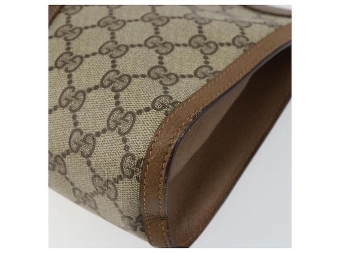 GUCCI GG Supreme Web Sherry Line Clutch Bag PVC Beige Rosso 89 01 033 Auth 150947 - vista 7