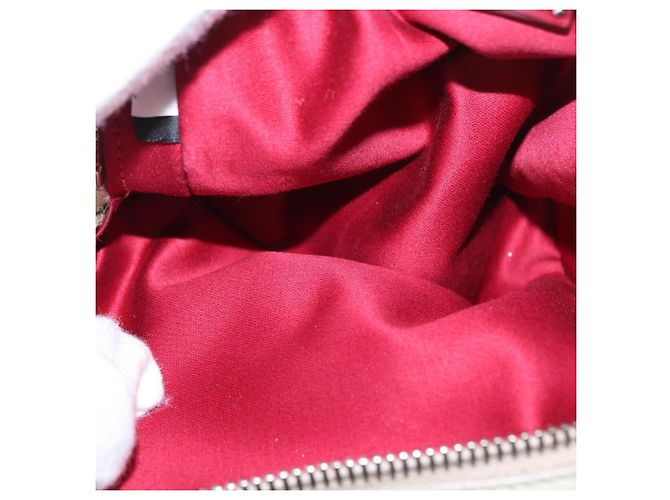 Borsa a spalla in pelle Miu Miu con catena crema argento Auth yk19775 Crudo - vista 18