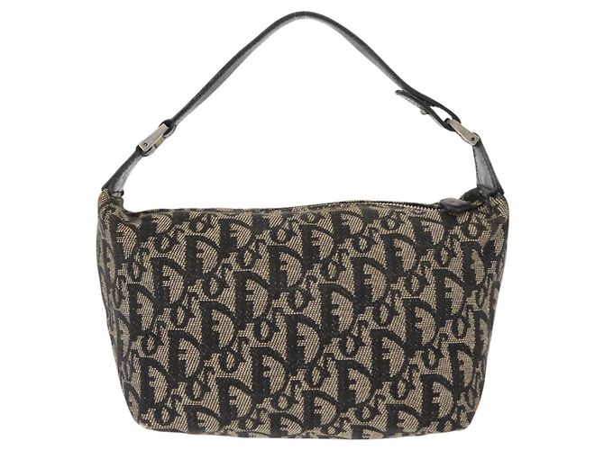 Borsa a mano in tela Trotter Christian Dior blu Auth ar13752 Blu navy - vista 2