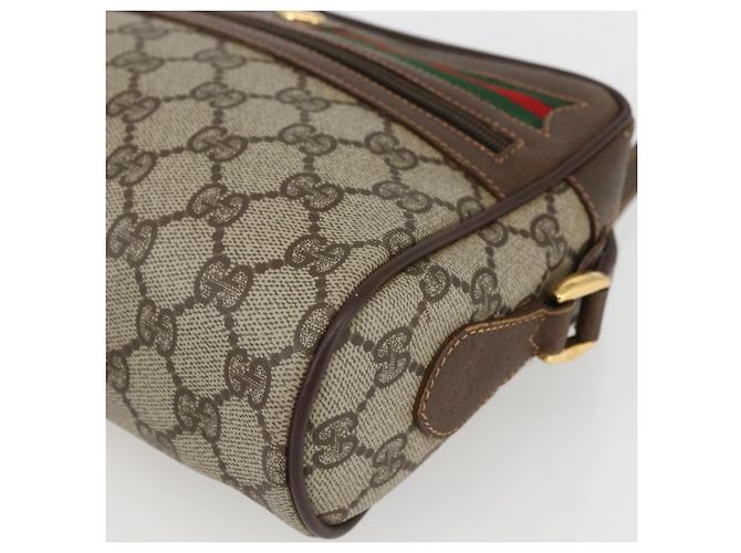 Borsa a Spalla Gucci GG Supreme Web Sherry Line PVC Beige 56 02 087 Auth ep12559 - vista 14