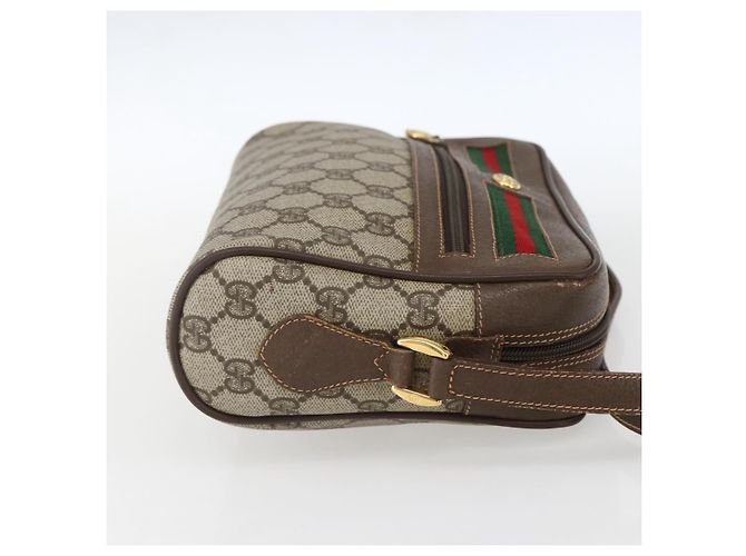 Borsa a Spalla Gucci GG Supreme Web Sherry Line PVC Beige 56 02 087 Auth ep12559 - vista 4