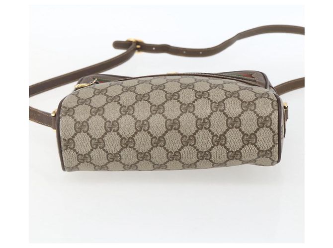 Borsa a Spalla Gucci GG Supreme Web Sherry Line PVC Beige 56 02 087 Auth ep12559 - vista 5