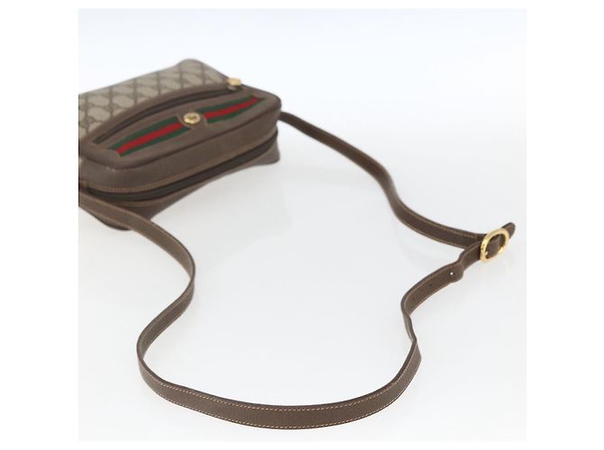 Borsa a Spalla Gucci GG Supreme Web Sherry Line PVC Beige 56 02 087 Auth ep12559 - vista 7