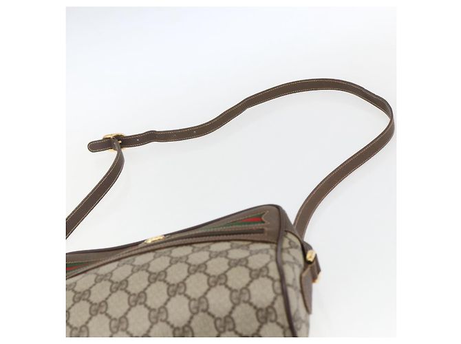 Borsa a Spalla Gucci GG Supreme Web Sherry Line PVC Beige 56 02 087 Auth ep12559 - vista 8