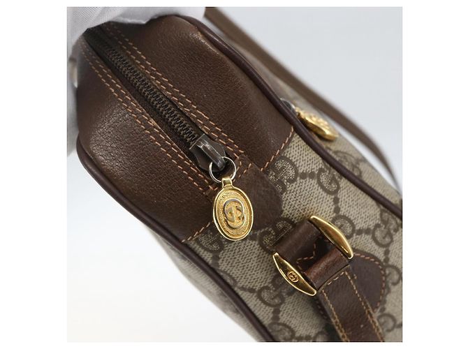 Borsa a Spalla Gucci GG Supreme Web Sherry Line PVC Beige 56 02 087 Auth ep12559 - vista 9