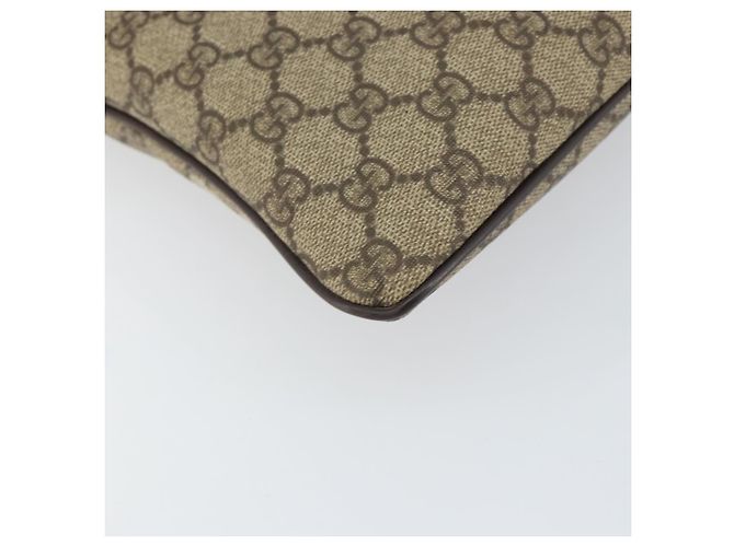 Gucci Borsa a Spalla GG Supreme PVC Beige Oro 201446 Auth BA9409 D'oro - vista 14