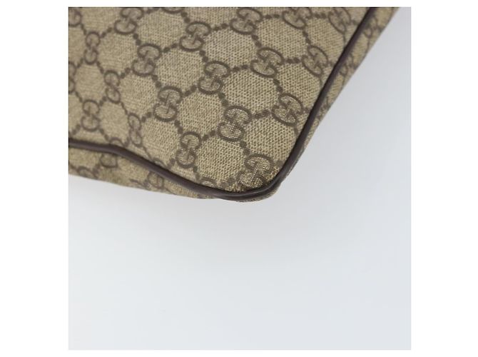 Gucci Borsa a Spalla GG Supreme PVC Beige Oro 201446 Auth BA9409 D'oro - vista 16