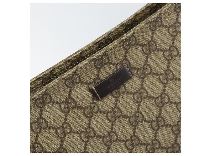 Gucci Borsa a Spalla GG Supreme PVC Beige Oro 201446 Auth BA9409 D'oro - vista 17