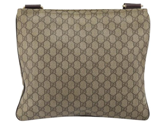 Gucci Borsa a Spalla GG Supreme PVC Beige Oro 201446 Auth BA9409 D'oro - vista 2