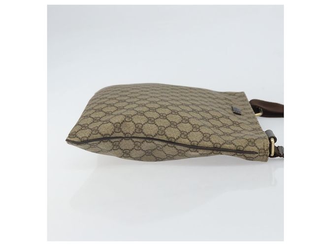 Gucci Borsa a Spalla GG Supreme PVC Beige Oro 201446 Auth BA9409 D'oro - vista 3