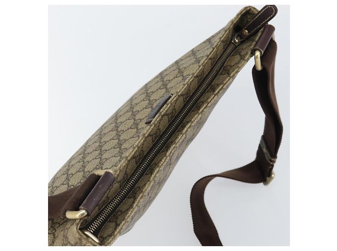 Gucci Borsa a Spalla GG Supreme PVC Beige Oro 201446 Auth BA9409 D'oro - vista 6