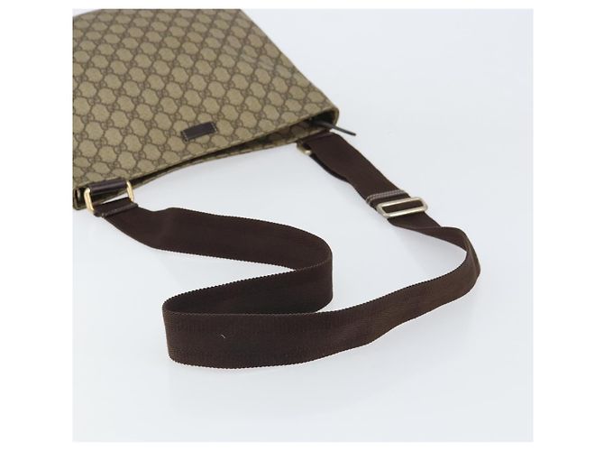 Gucci Borsa a Spalla GG Supreme PVC Beige Oro 201446 Auth BA9409 D'oro - vista 7