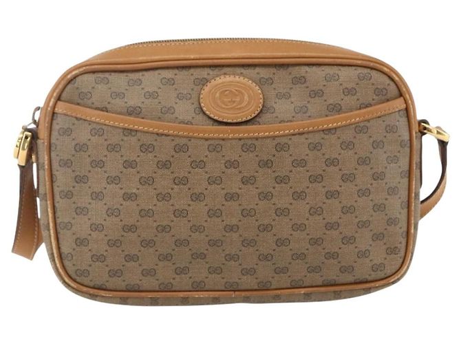 Gucci Borsa a Spalla Micro GG Supreme PVC Beige Oro 007 113 0095 Auth ka1300 D'oro - vista 13