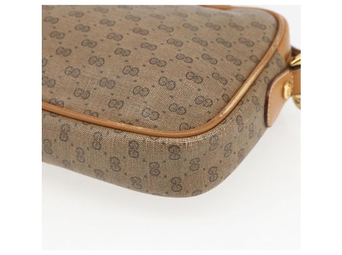 Gucci Borsa a Spalla Micro GG Supreme PVC Beige Oro 007 113 0095 Auth ka1300 D'oro - vista 15
