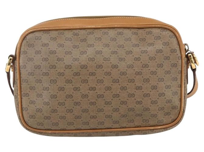Gucci Borsa a Spalla Micro GG Supreme PVC Beige Oro 007 113 0095 Auth ka1300 D'oro - vista 2
