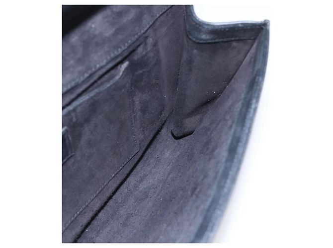 SAINT LAURENT Pochette in Pelle Nera Oro Auth ka1261 Nero D'oro - vista 16
