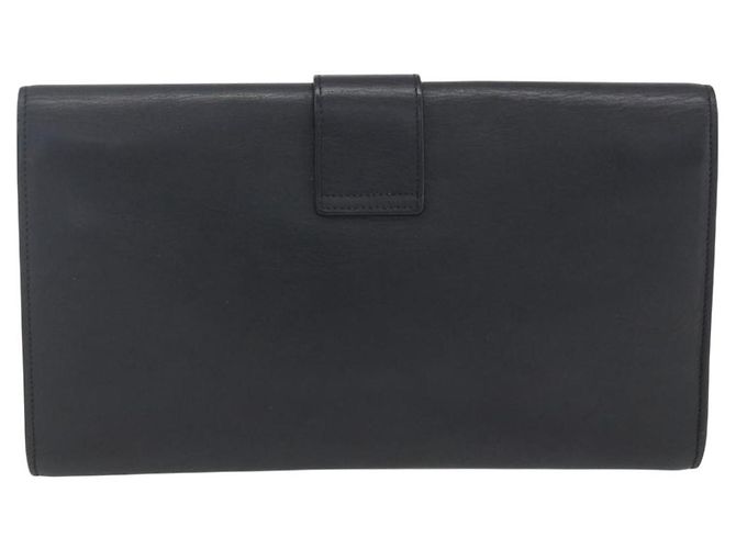 SAINT LAURENT Pochette in Pelle Nera Oro Auth ka1261 Nero D'oro - vista 2