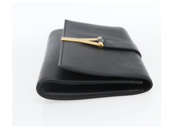 SAINT LAURENT Pochette in Pelle Nera Oro Auth ka1261 Nero D'oro - vista 4