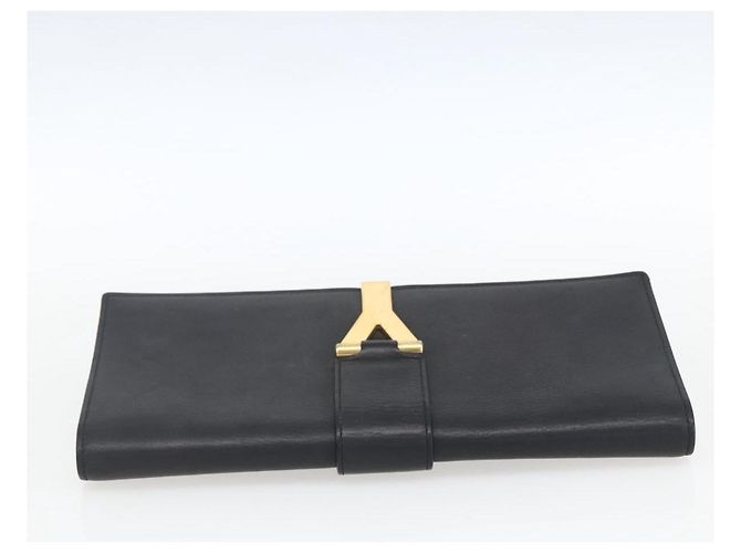 SAINT LAURENT Pochette in Pelle Nera Oro Auth ka1261 Nero D'oro - vista 5