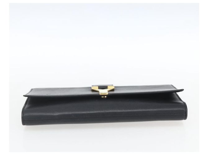SAINT LAURENT Pochette in Pelle Nera Oro Auth ka1261 Nero D'oro - vista 6